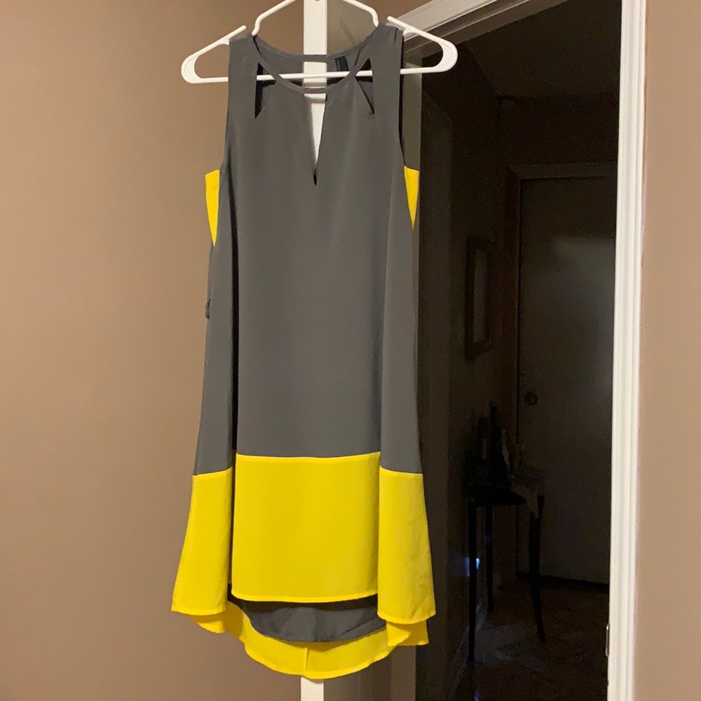 Grey and yellow dress